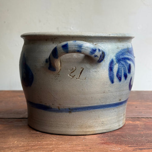 19th-century Salt-Glazed Stoneware German Crock (#3)