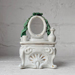 Antique German Porcelain Fairing Trinket Box (#14)