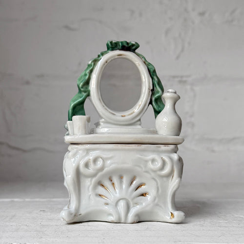 Antique German Porcelain Fairing Trinket Box (#14)