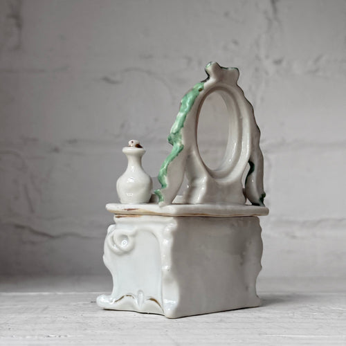 Antique German Porcelain Fairing Trinket Box (#14)
