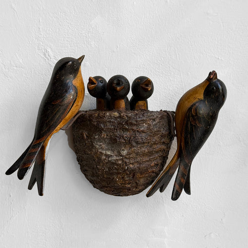 Mid 20th-century Black Forest Carved Bird's Nest (BF-603)