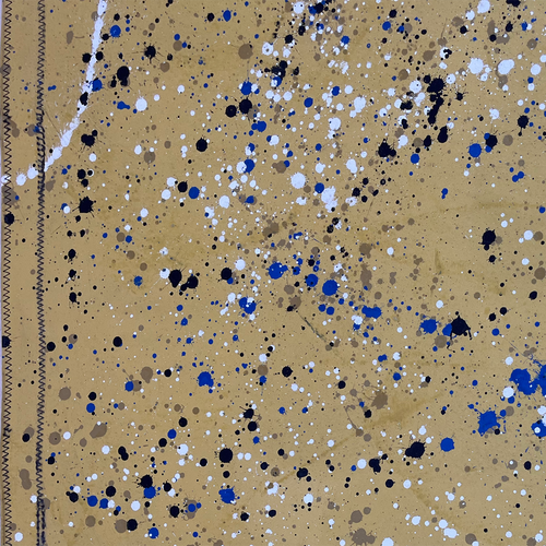 2'11" x 7'11" Black Point Mercantile Splatter Painted Canvas Mat #33