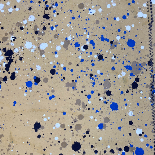 2'11" x 7'11" Black Point Mercantile Splatter Painted Canvas Mat #33