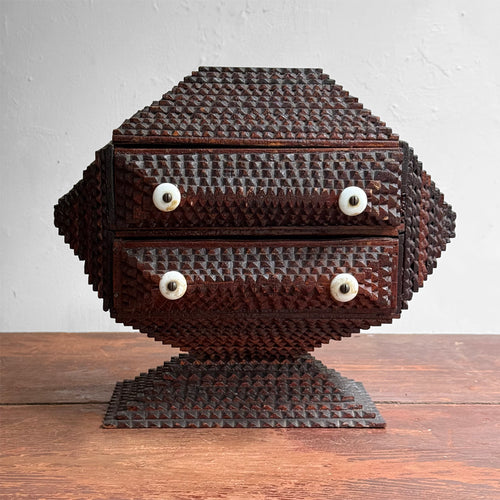 Footed 20th-century Tramp Art Box