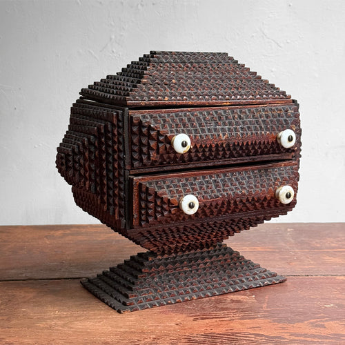 Footed 20th-century Tramp Art Box
