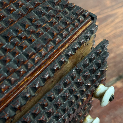 Footed 20th-century Tramp Art Box