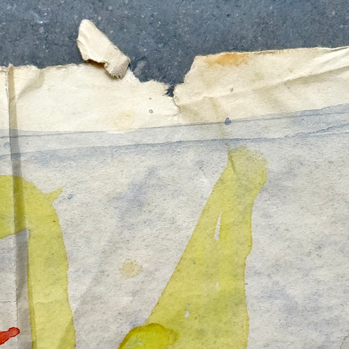 Double-Sided Late 19th-century Naïve Watercolor Illustration by Caroline Thompson