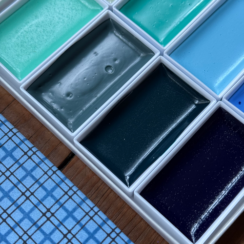 Colorama 8 Japanese Gansai Watercolor Set in Blue