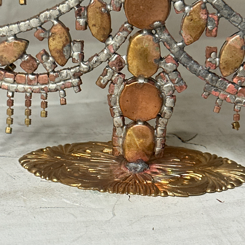 Crystal Jeweled Tree in Green & Clear Fringe