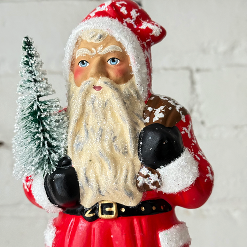 Papier-Mâché Snow Covered Santa