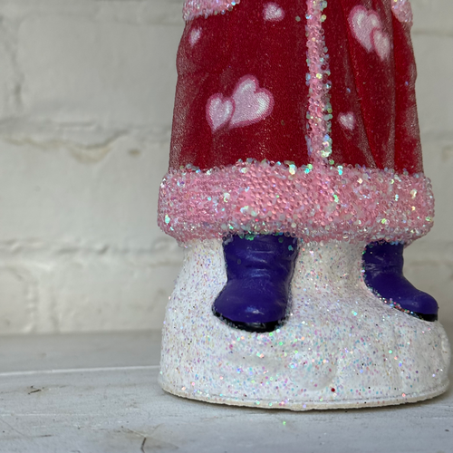 Papier-Mâché Santa with Heart Decoration