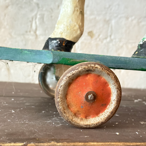 19th-century French Toy Horse on Wheels