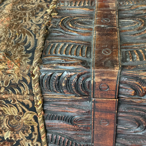Early 20th-century Black Forest Carved Wooden Trunk