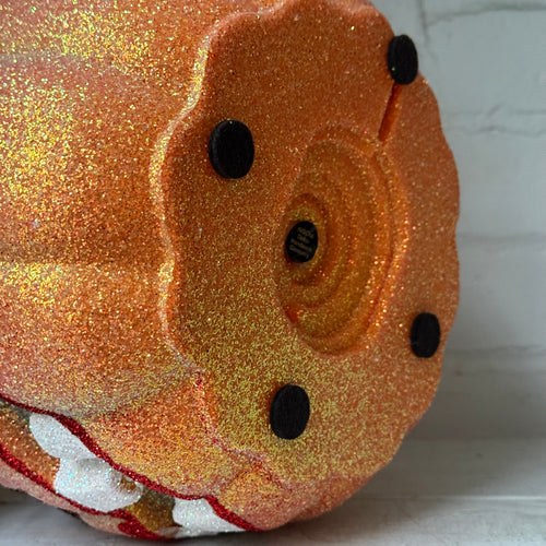 Ino Schaller Glitter Jack-O'-Lantern Pumpkin in Light Orange