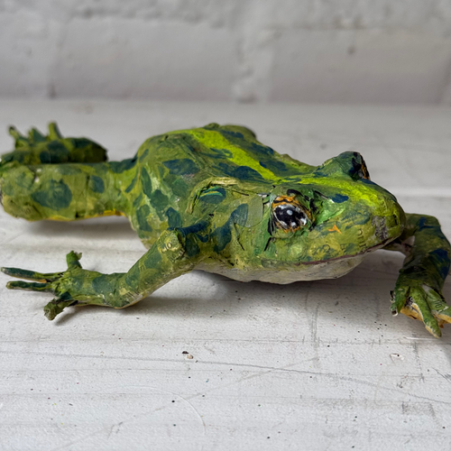 Papier-Mâché Painted Frog #3