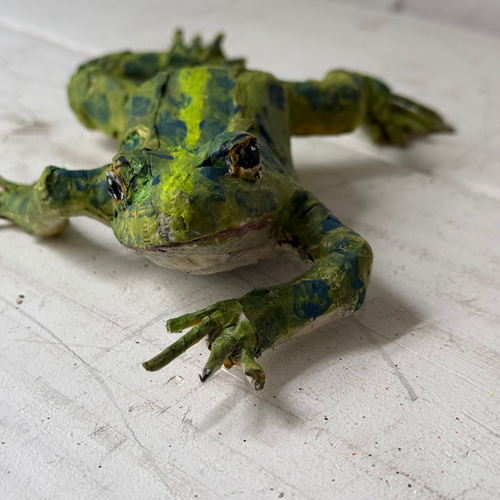 Papier-Mâché Painted Frog #3