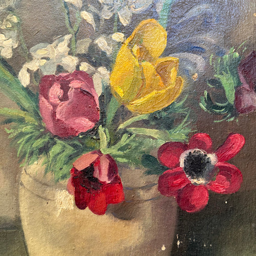 Mid 20th-century Dutch Floral Still Life Painting