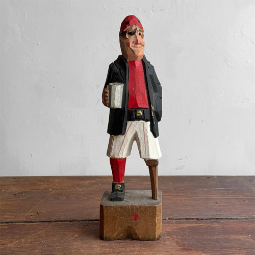 Vintage Wooden Folk Art Pirate Figure