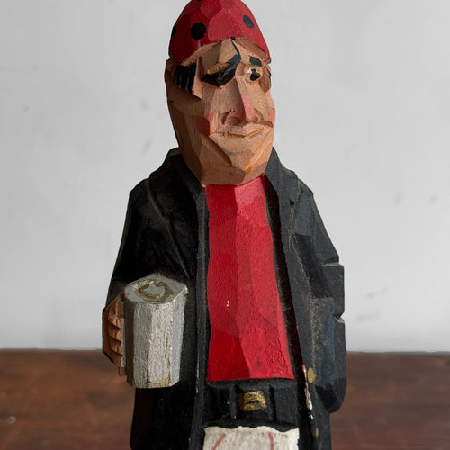 Vintage Wooden Folk Art Pirate Figure