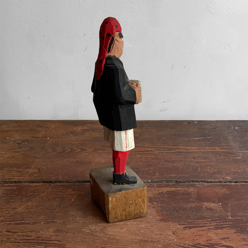 Vintage Wooden Folk Art Pirate Figure
