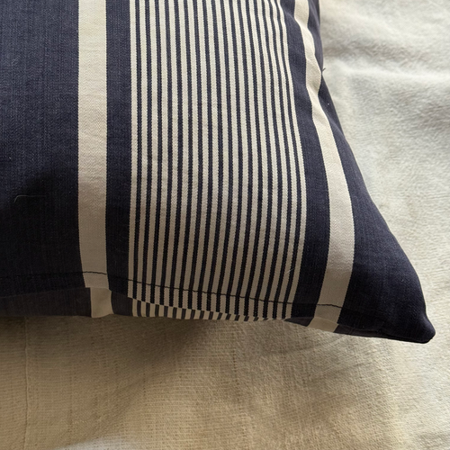 Custom 19th-century French Ticking Pillow (#4-02)