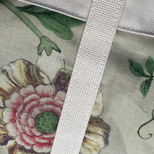 John Derian x Port Canvas Tote in Pierre Frey "Le Paravent Chinois" Small Fabric Tote in Chantilly Cream