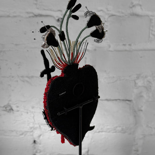 Hand-Beaded Immaculate Heart on Stand by Trovelore