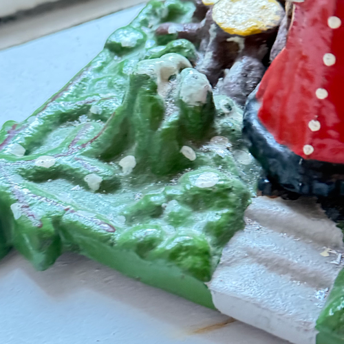 Vintage Cast Iron Tree Stand with Santa Claus