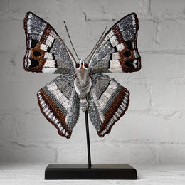 Hand-Beaded Indian Purple Emperor Butterfly on Stand by Trovelore