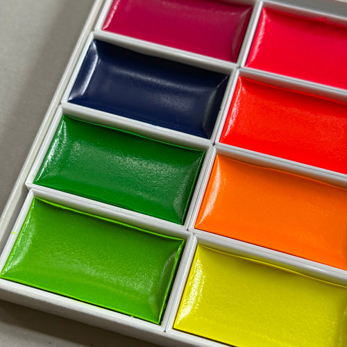 Fluorescent Retro Japanese Gansai Watercolor Set