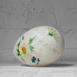 Antique Victorian Painted Milk Glass Easter Egg (#3)
