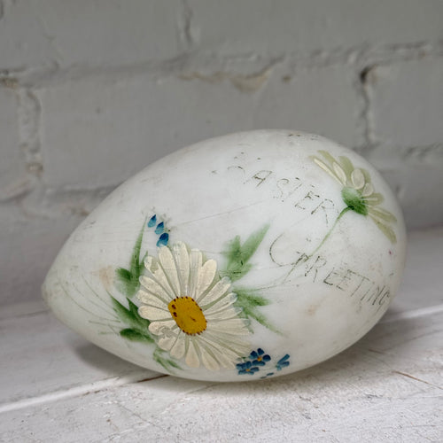Antique Victorian Painted Milk Glass Easter Egg (#3)