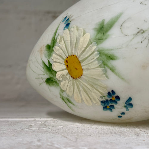 Antique Victorian Painted Milk Glass Easter Egg (#3)