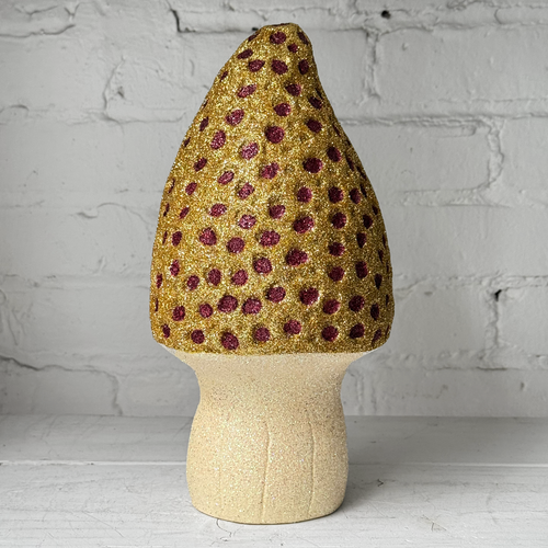 Glitter Morel Mushroom in Gold