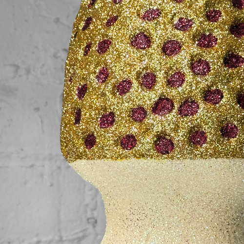Glitter Morel Mushroom in Gold