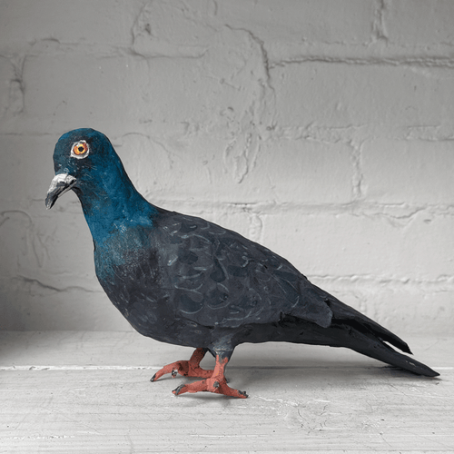 Papier-Mâché Painted Pigeon #03
