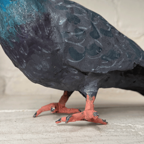Papier-Mâché Painted Pigeon #03