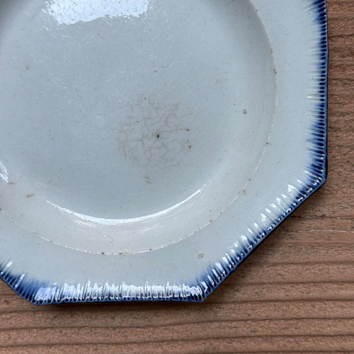 19th-century Blue Feather Edge Small Ironstone Dish (C)