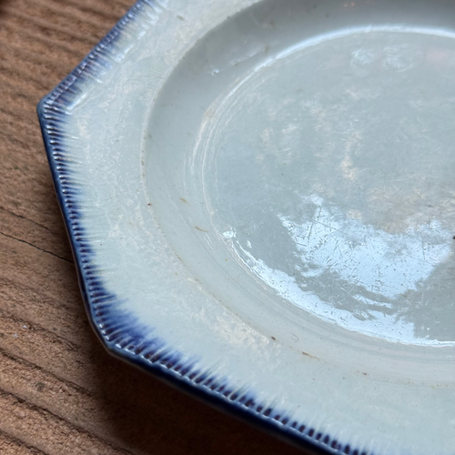 19th-century Blue Feather Edge Small Ironstone Dish (C)