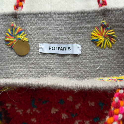 PO! Paris Nathalie Lete Woven & Knotted "Papillon Fleur" Tote Bag in Gris