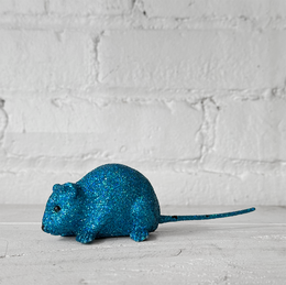 Small Teal Glitter Mouse