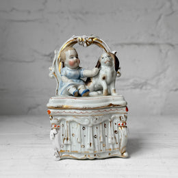 Antique German Porcelain Fairing Trinket Box (#03)