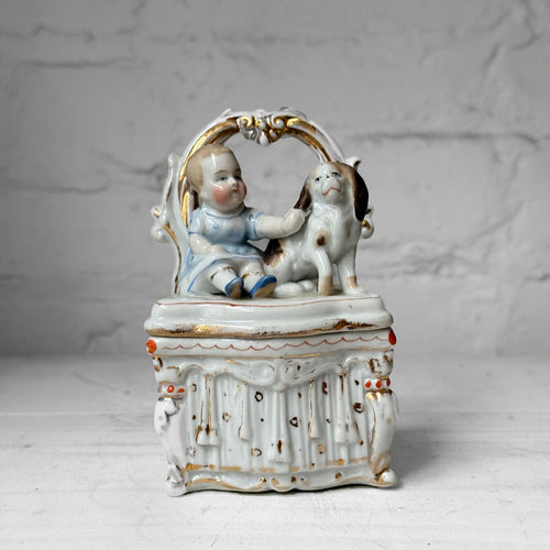 Antique German Porcelain Fairing Trinket Box (#03)