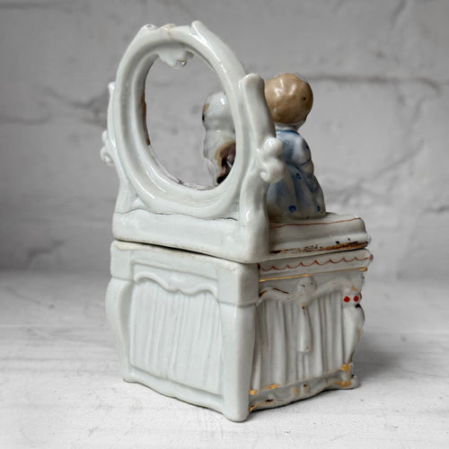 Antique German Porcelain Fairing Trinket Box (#03)