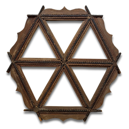 Early 20th-century Hexagonal Tramp Art Frame