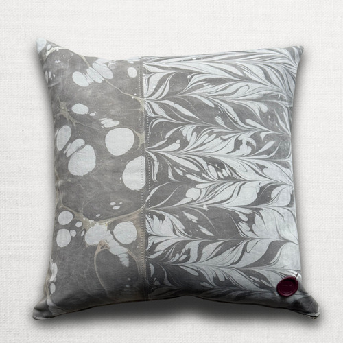 Hand Marbled One-of-a-Kind Pillow (26-02)
