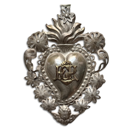 19th Century Italian Ex-Voto Sacred Silver Heart (No. 2)