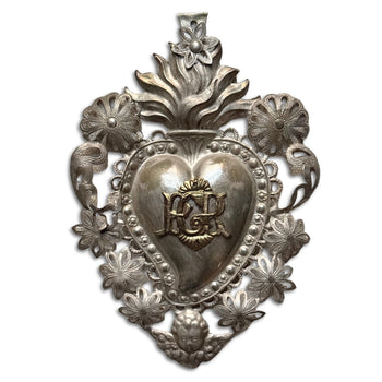 19th Century Italian Ex-Voto Sacred Silver Heart (No. 2)