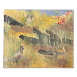 20th-century USA Painting "Birds" by Clementine Collum