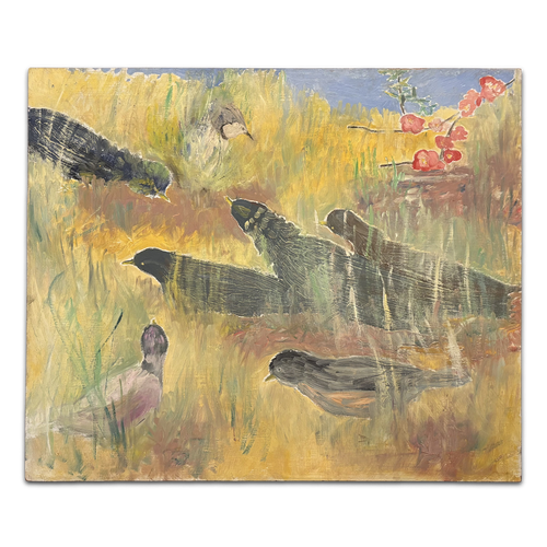 20th-century USA Painting "Birds" by Clementine Collum